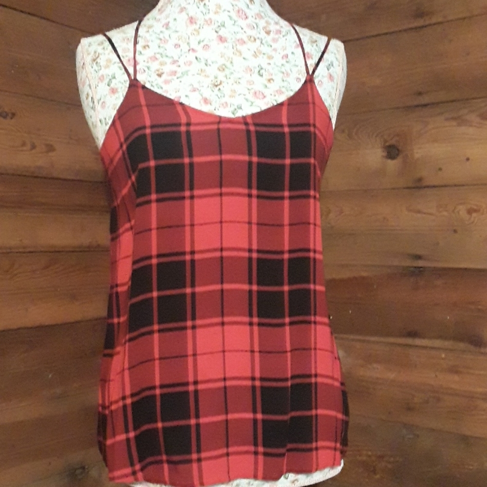 Plaid Strappy Tank Top